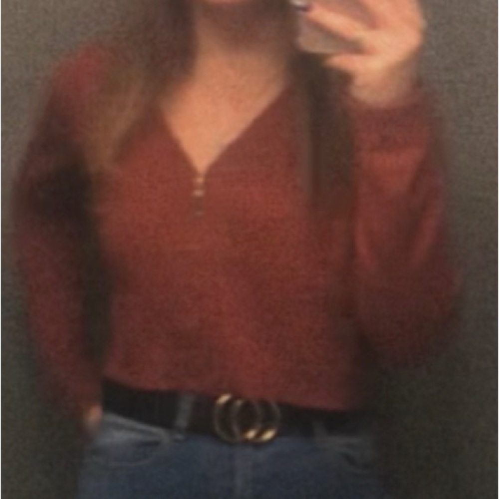Brown zip up top